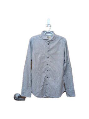 Bertoni Father And Sons Shirt Men's Size 16.5/42 White Blue Long Sleeve Circles